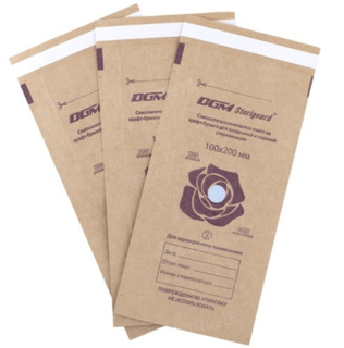 Пакеты для стерилизации из крафт-бумаги самоклеящиеся "DGM" 100х200 мм 100 шт